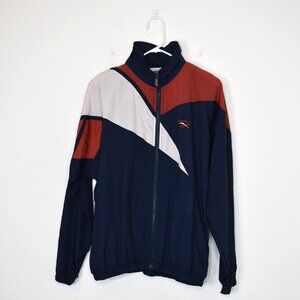 Reebok Mens Vintage 90s Track Vector Jacket Sz S Sporty Soccer Windbreaker